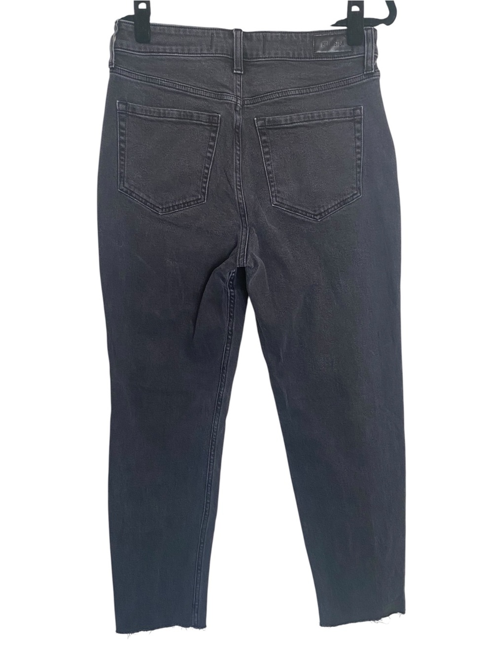 Hollister Ultra High Rise Mom Jeans Women’s 8R 29 Faded Black Raw Hem - Picture 6 of 9